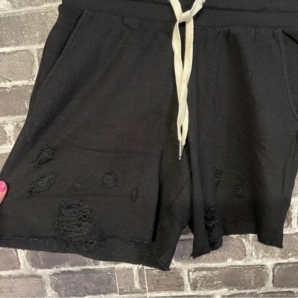 NWT N:philanthropy coco tie waist sweat shorts Black cat - Picture 5 of 10